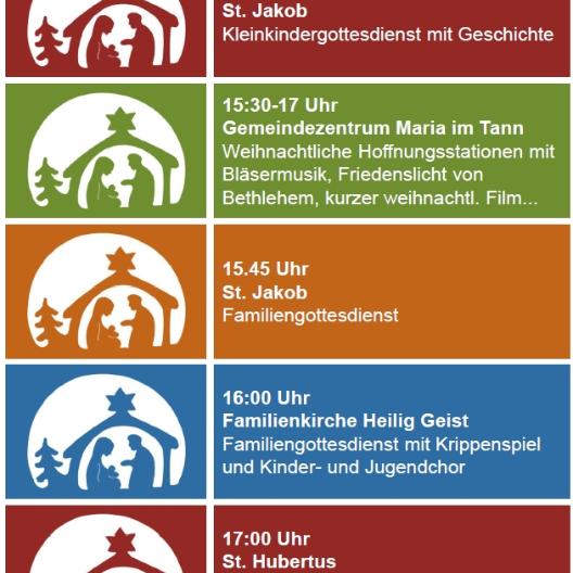 Familienangebote an Heiligabend 2025