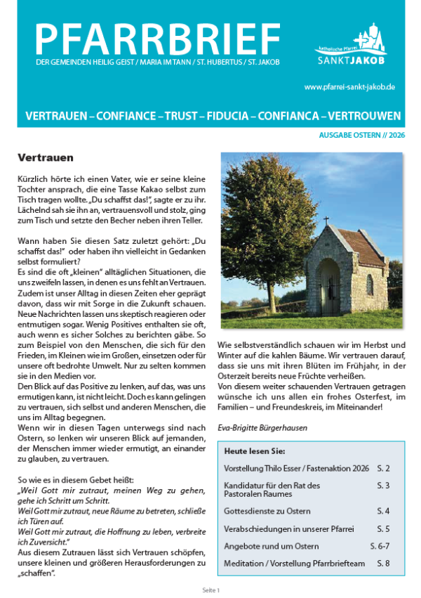Pfarrbrief Ostern 2026