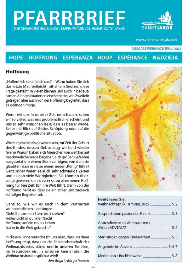 Pfarrbrief Weihnachten 2025