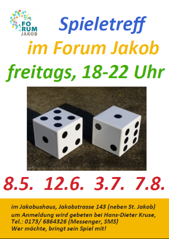 Spieletreff Mai - August 26